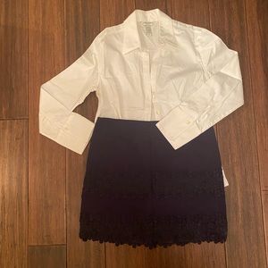 Banana Republic 3/4 Sleeve White Button Down